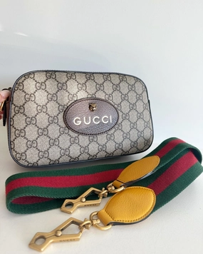 GUCCI Neo Vintage GG Supreme leather-canvas shoulder bag