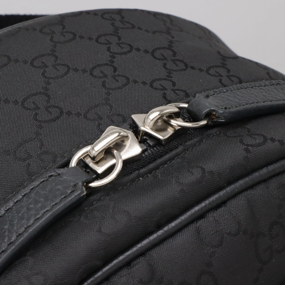 Gucci Nylon Leather Backpack Black
