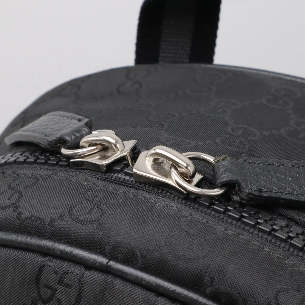 Gucci Nylon Leather GG Backpack Black