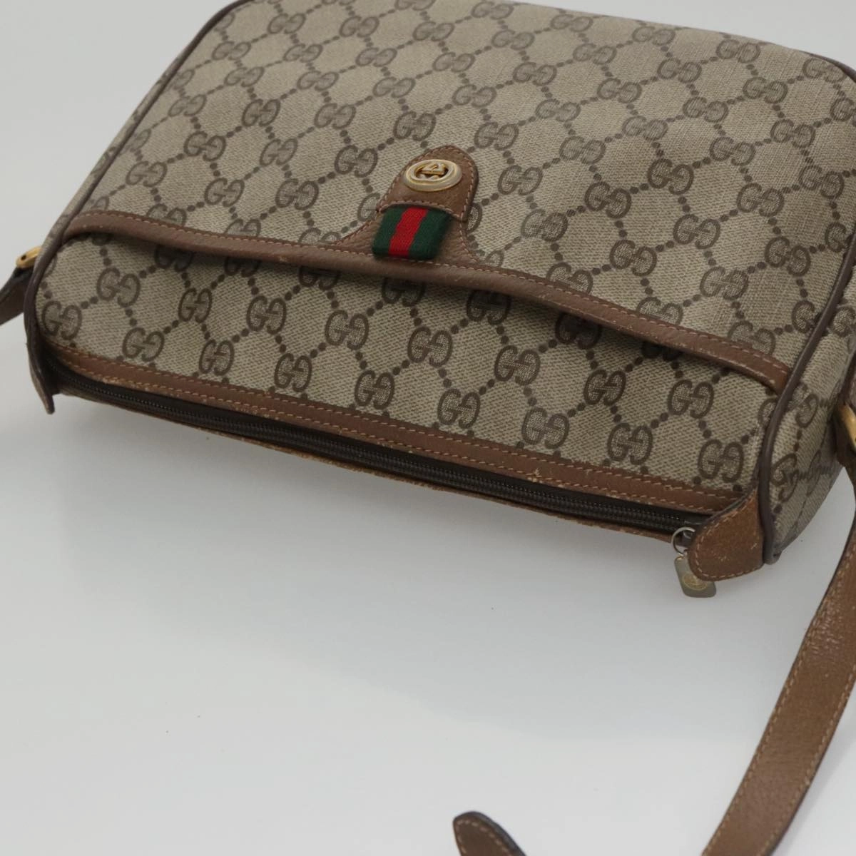 Gucci Ophidia Beige Canvas Shoulder Bag ()