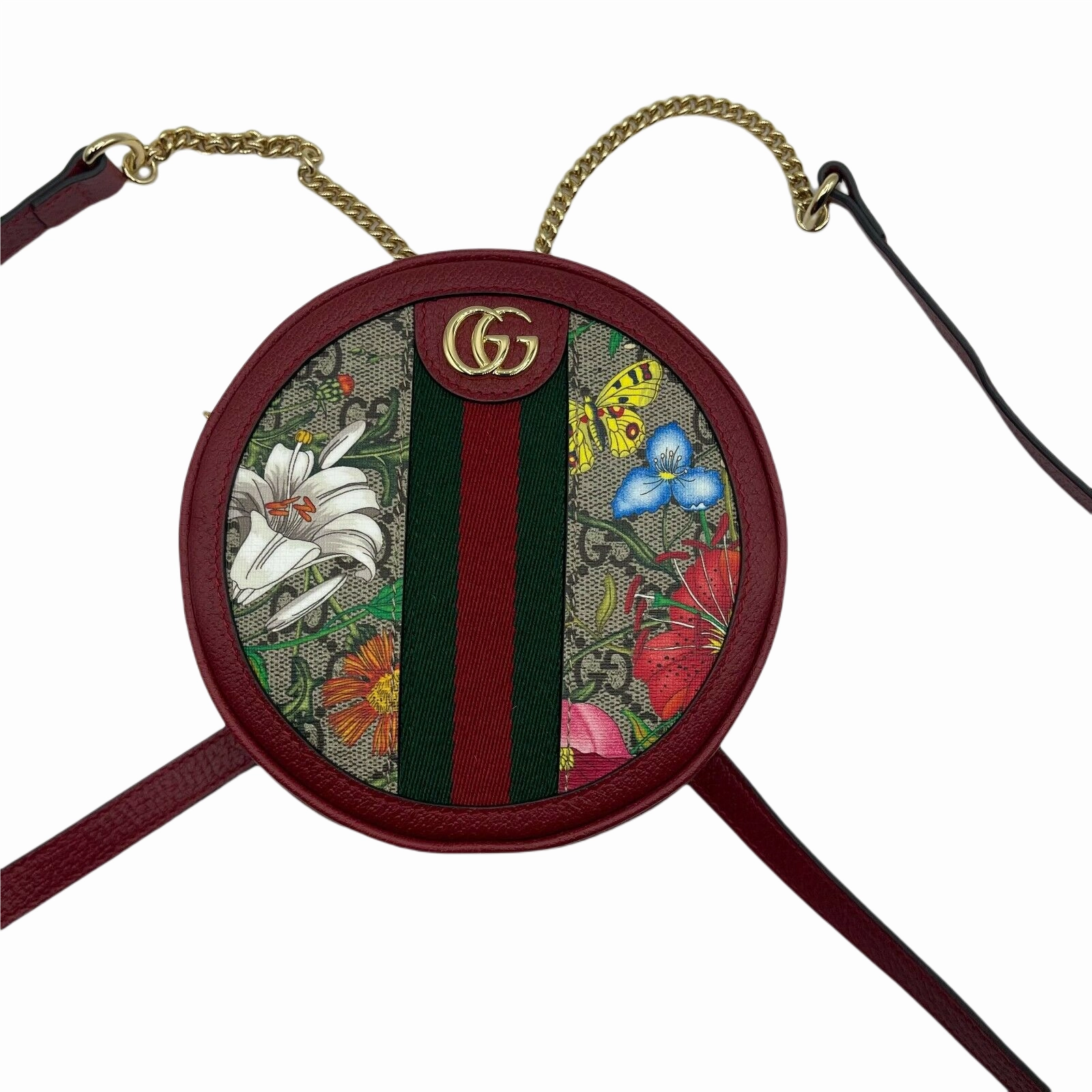 Gucci Ophidia Supreme GG Canvas Floral Round Backpack with Trim NWB