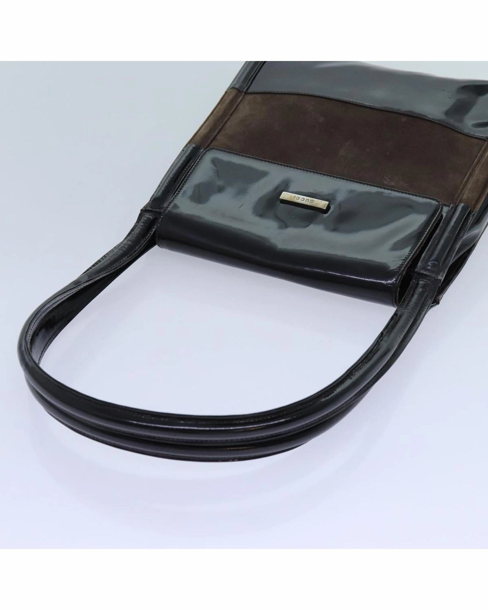 Gucci Patent Leather Suede Shoulder Bag