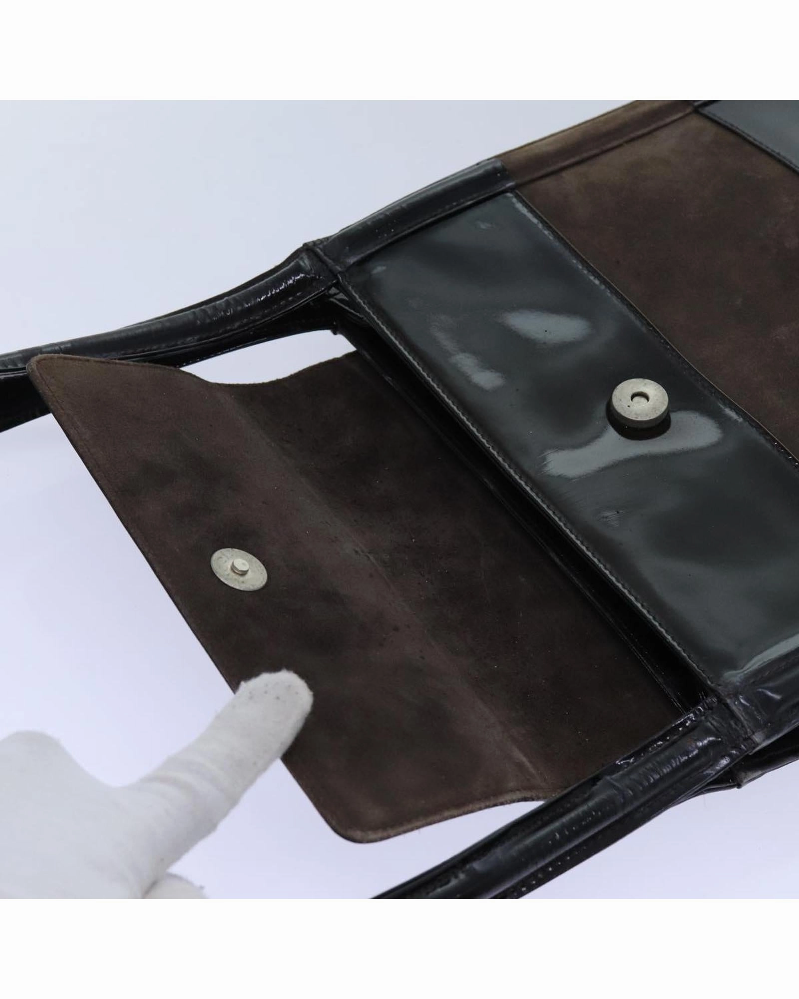 Gucci Patent Leather Suede Shoulder Bag