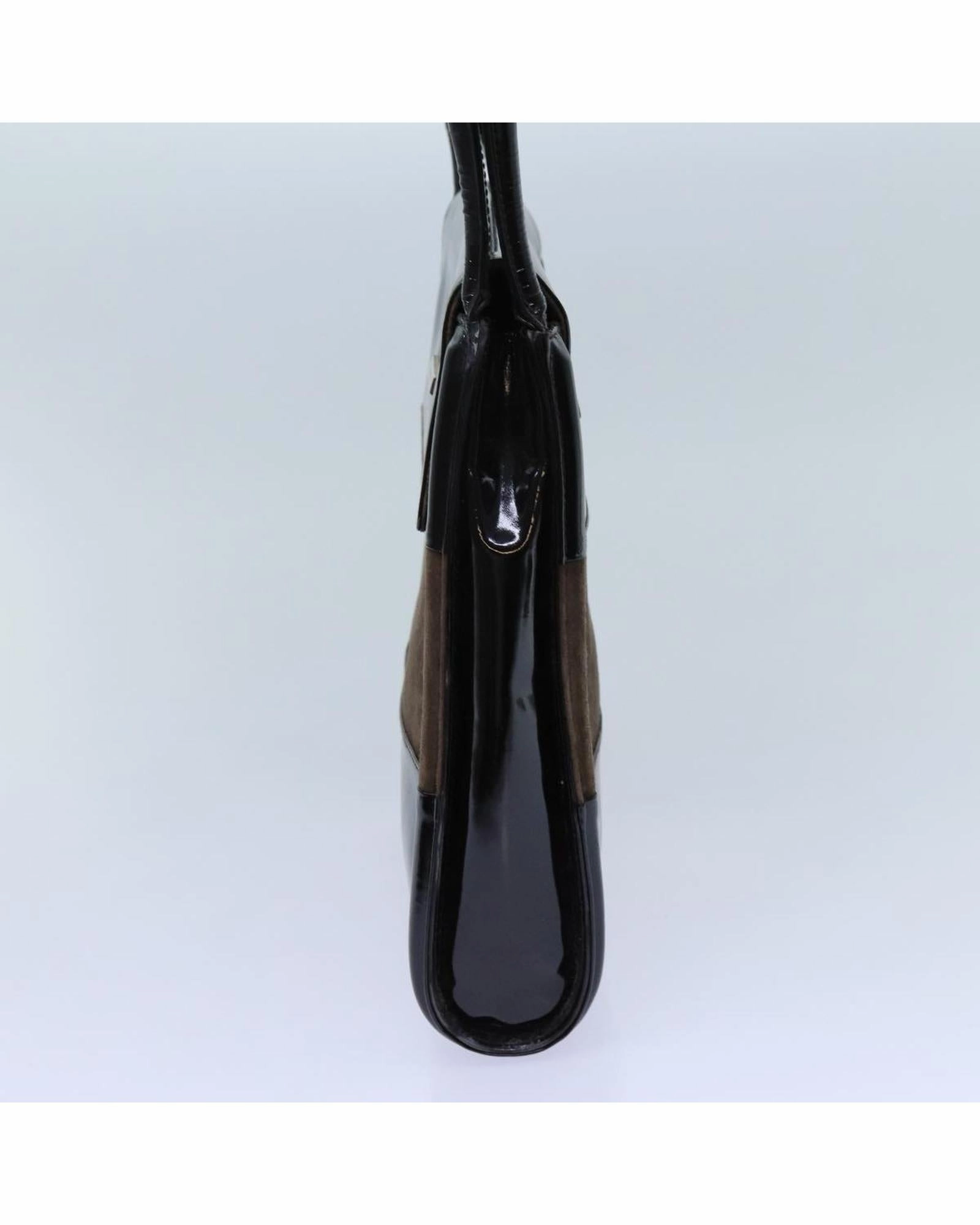 Gucci Patent Leather Suede Shoulder Bag