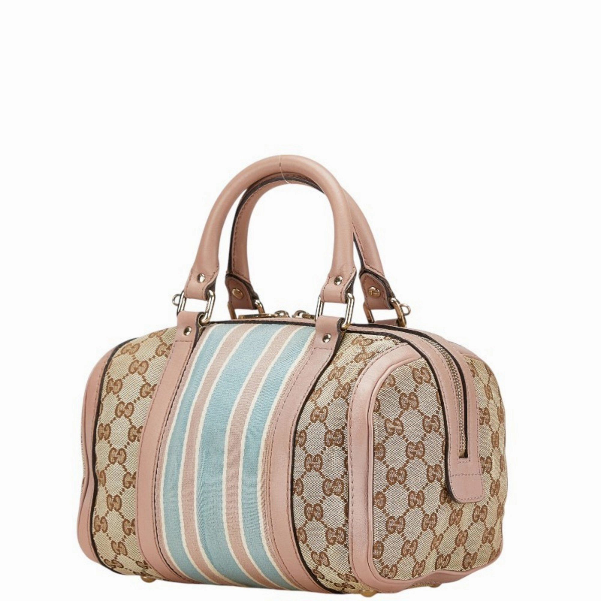 Gucci pink Canvas Leather Handbag Shoulder Bag (Pre-Owned)
