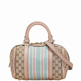 Gucci pink Canvas Leather Handbag Shoulder Bag (Pre-Owned)