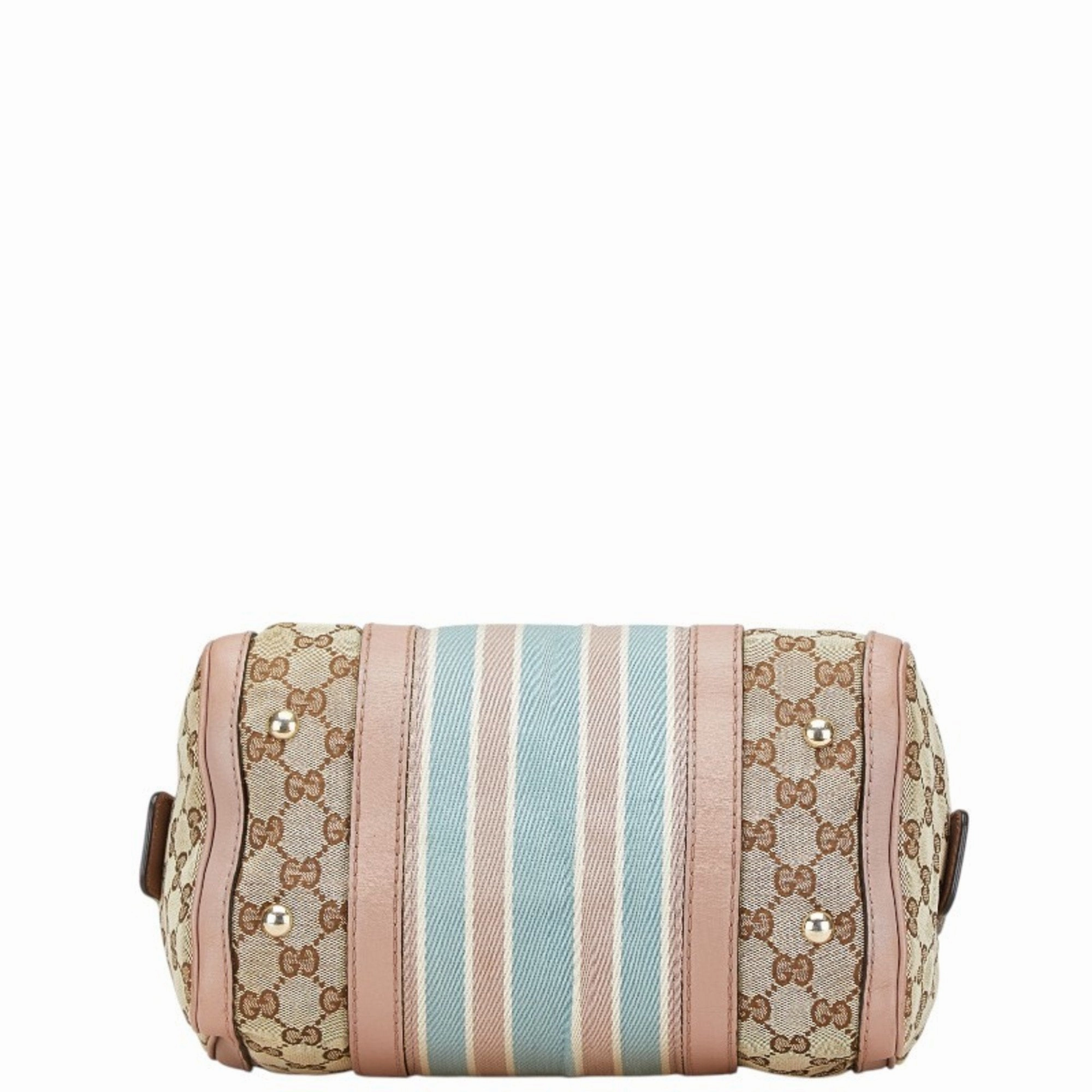 Gucci pink Canvas Leather Handbag Shoulder Bag (Pre-Owned)