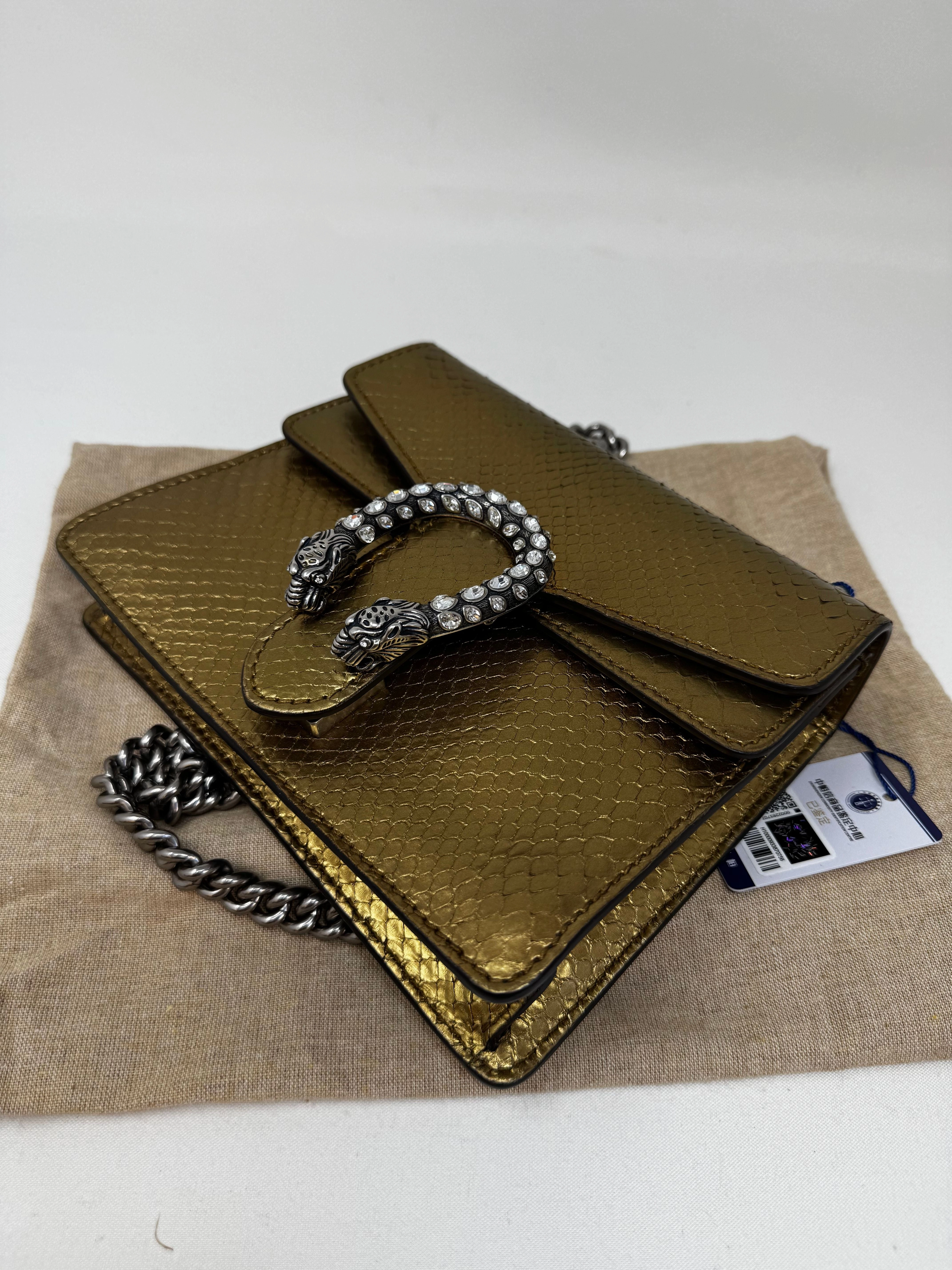 Gucci Python Mini Dionysus Bag - Gold Shoulder Bags, Handbags B20-61