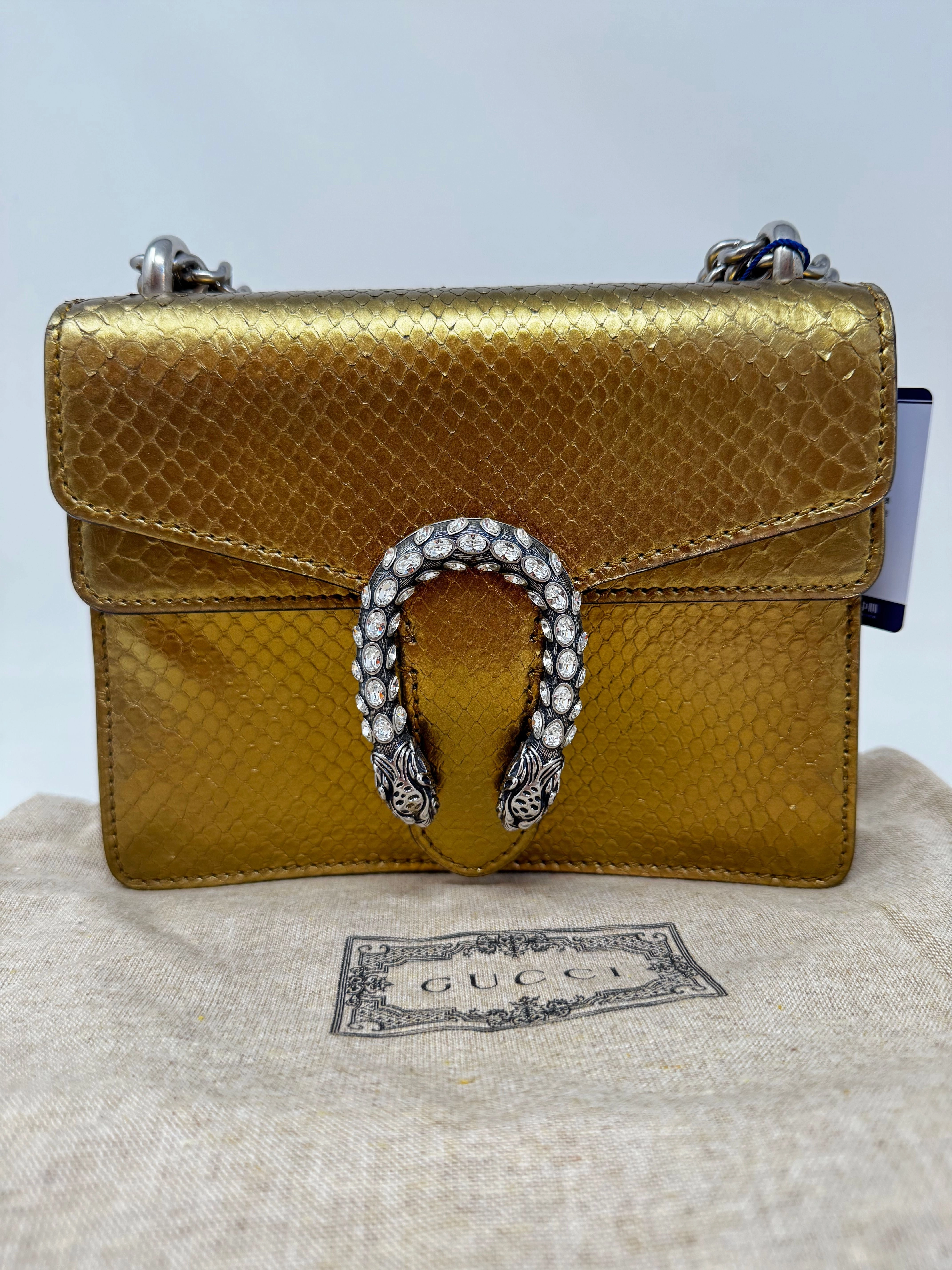 Gucci Python Mini Dionysus Bag - Gold Shoulder Bags, Handbags B20-61