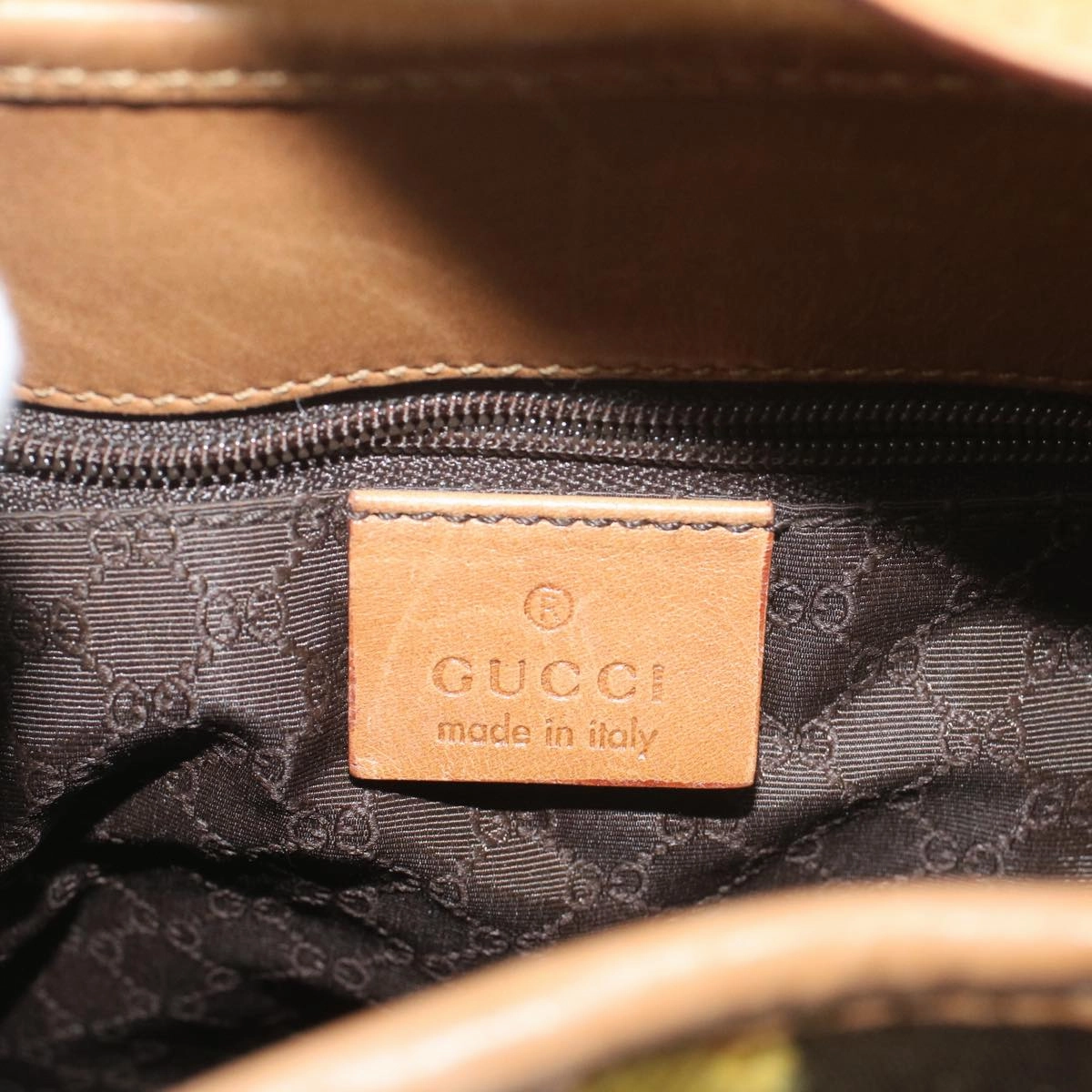 GUCCI Sherry Line Jackie Shoulder Bag Leather Brown Yellow 001 4312  56760