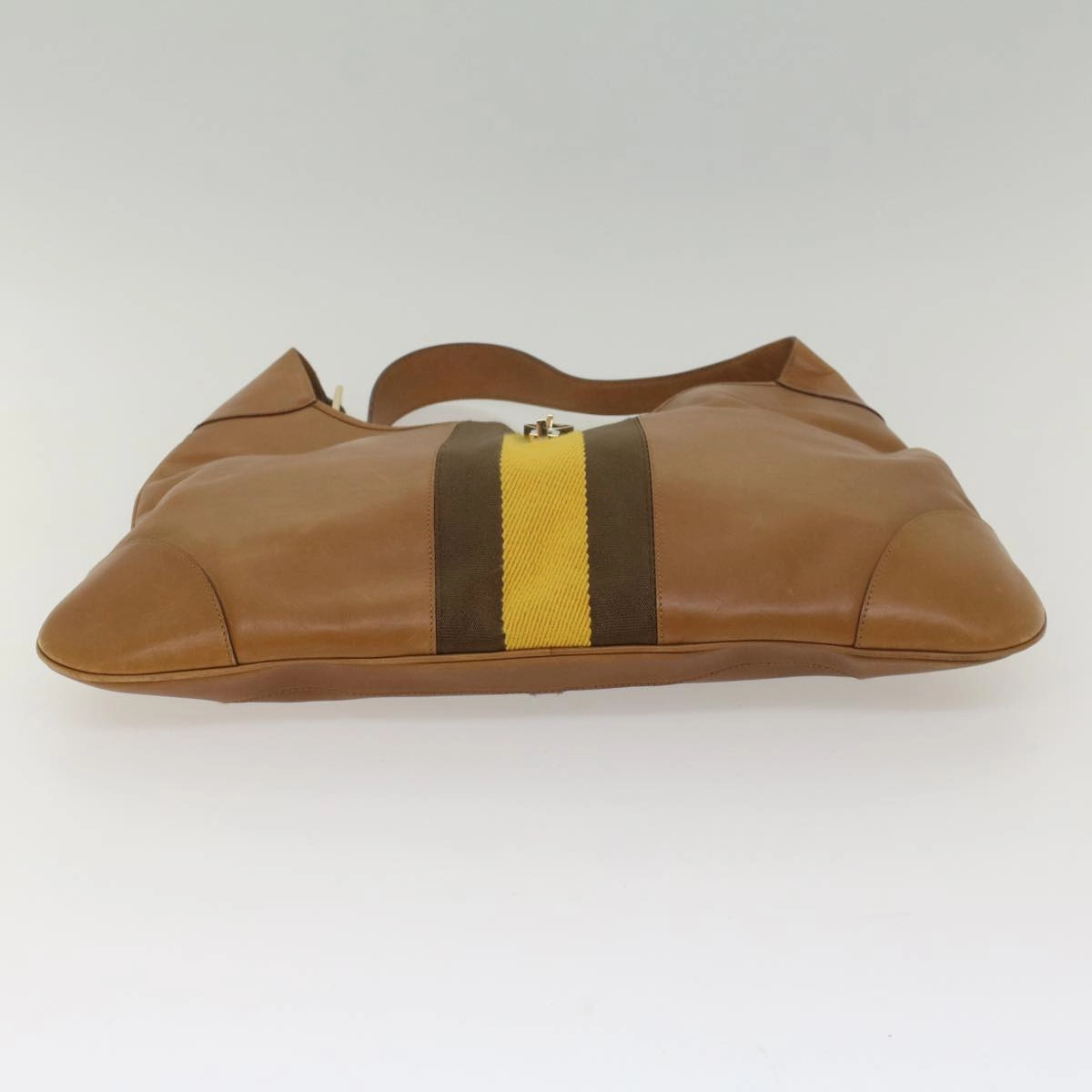 GUCCI Sherry Line Jackie Shoulder Bag Leather Brown Yellow 001 4312  56760