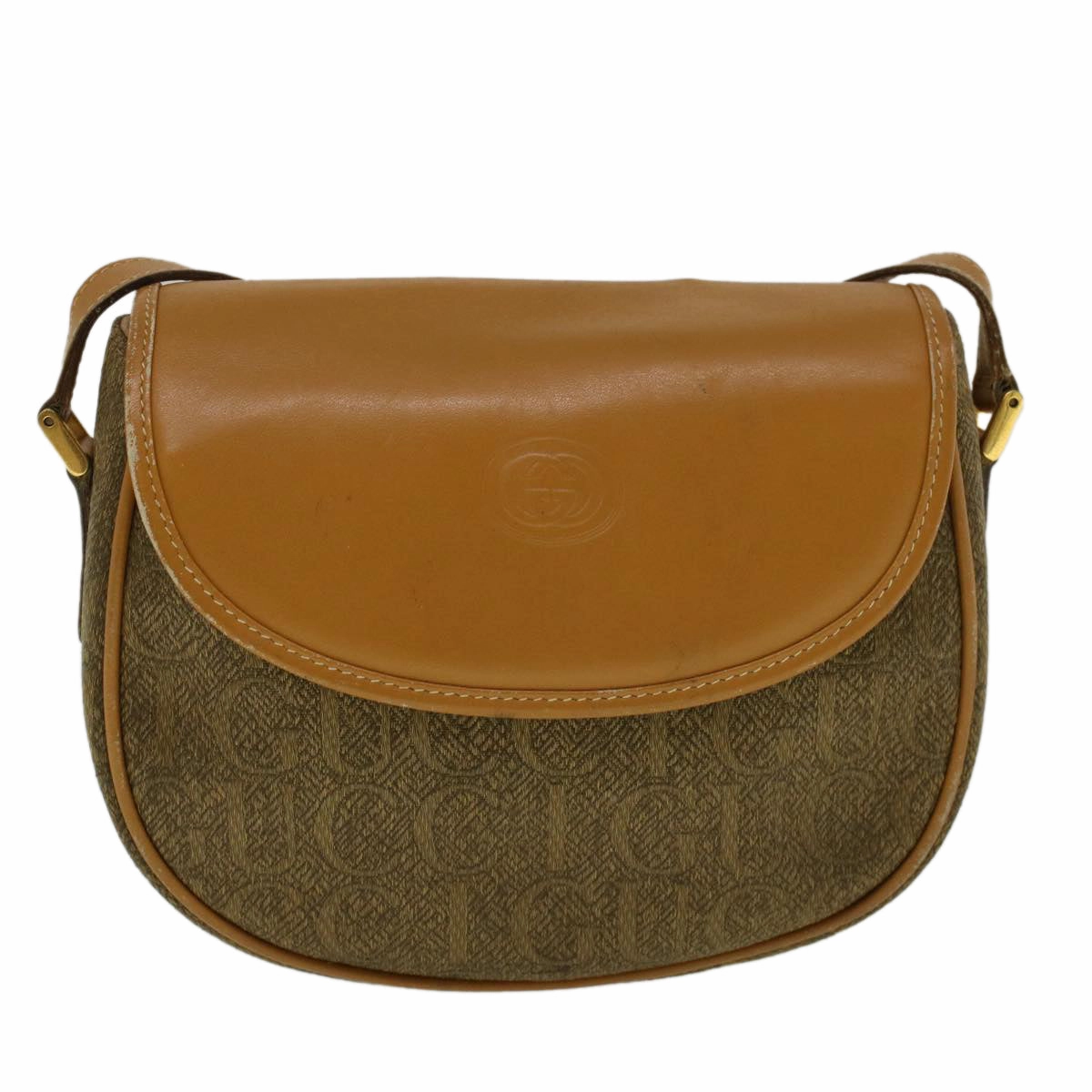 GUCCI Shoulder Bag Coated Canvas Brown 007 58 0074  am5132