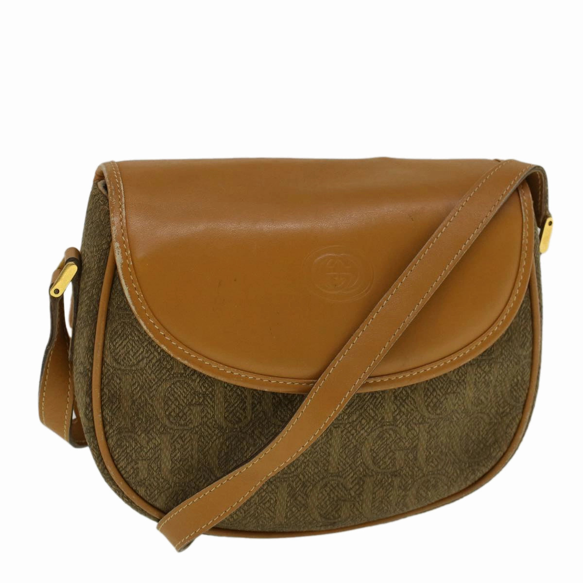 GUCCI Shoulder Bag Coated Canvas Brown 007 58 0074  am5132