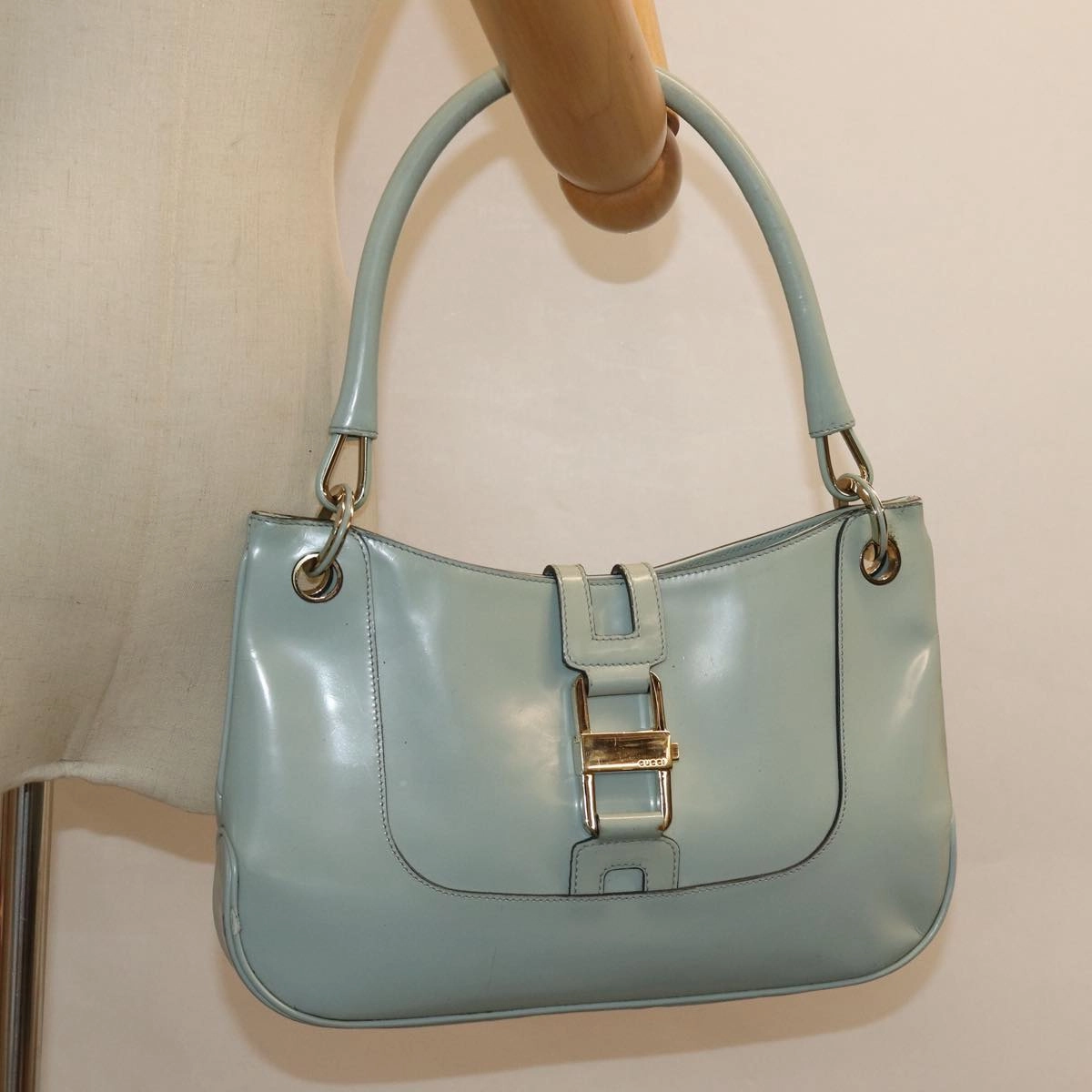 GUCCI Shoulder Bag Enamel Blue Gold 001 4150  86524