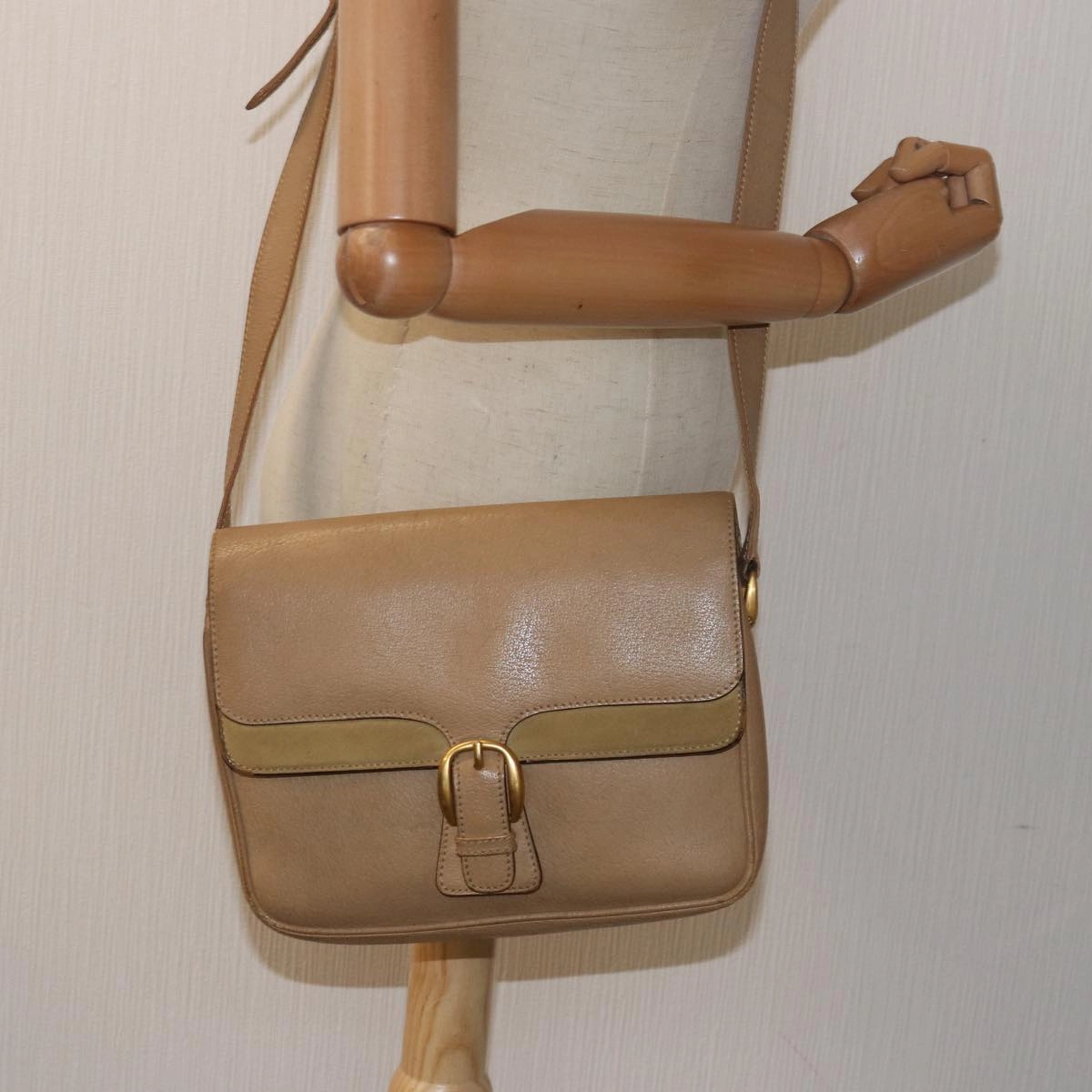 GUCCI Shoulder Bag Leather Beige  fm3502