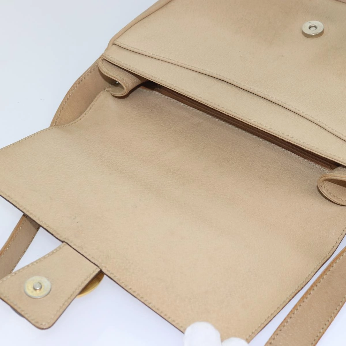 GUCCI Shoulder Bag Leather Beige  fm3502