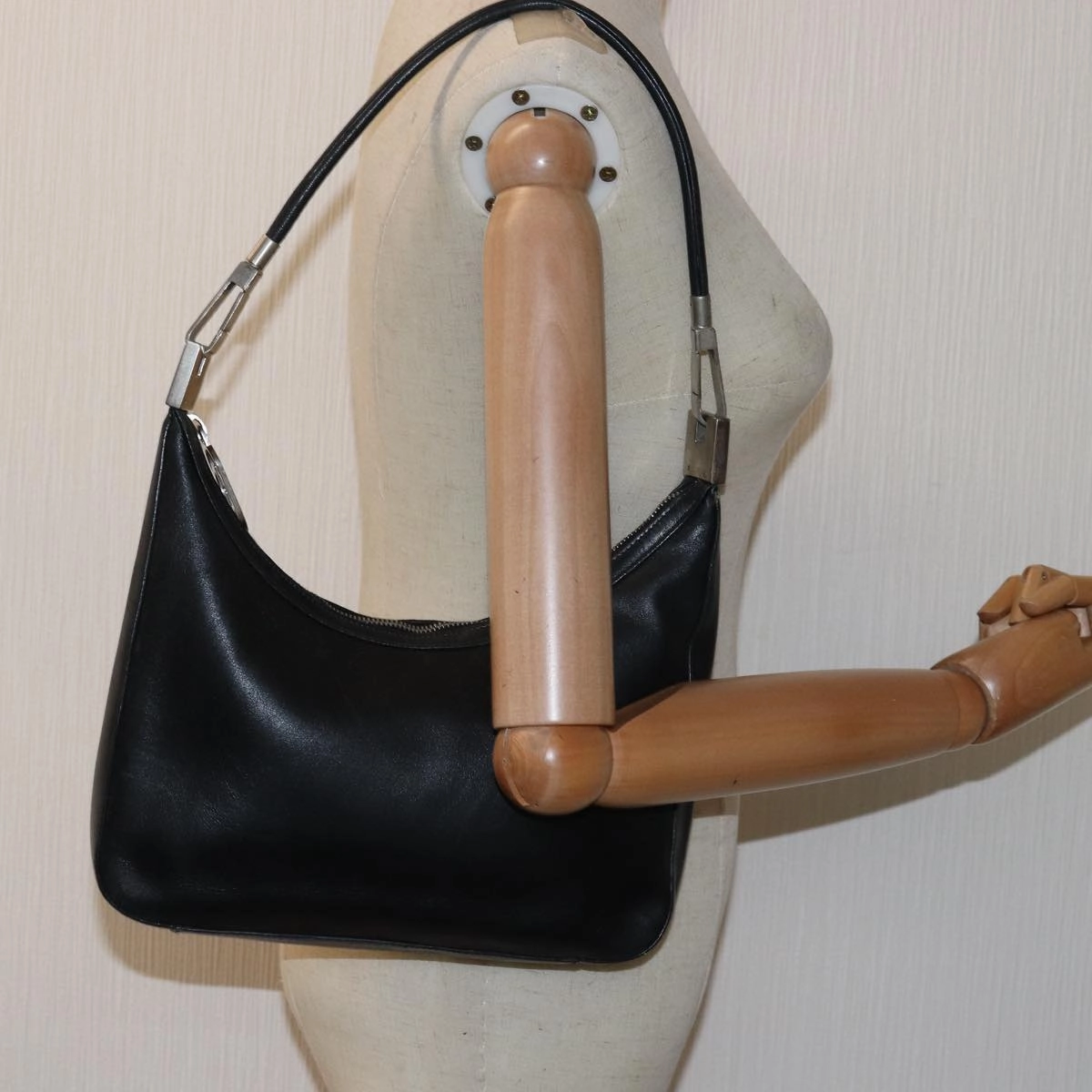 GUCCI Shoulder Bag Leather Black 001 3812  bs15261