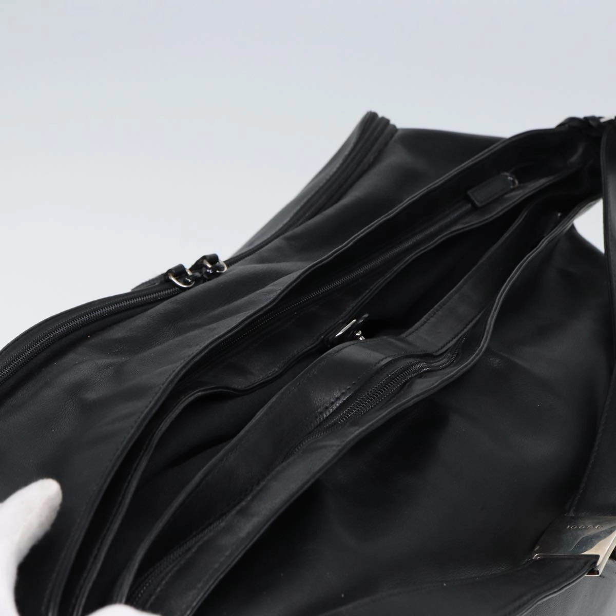 GUCCI Shoulder Bag Leather Black  fm3542