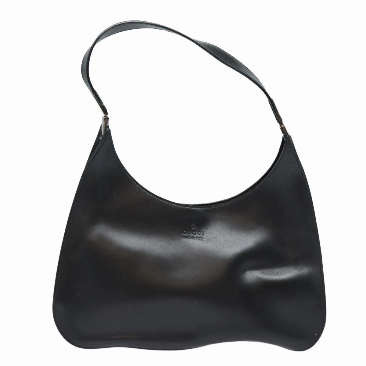 GUCCI Shoulder Bag Leather Black Silver 001 3767  87073