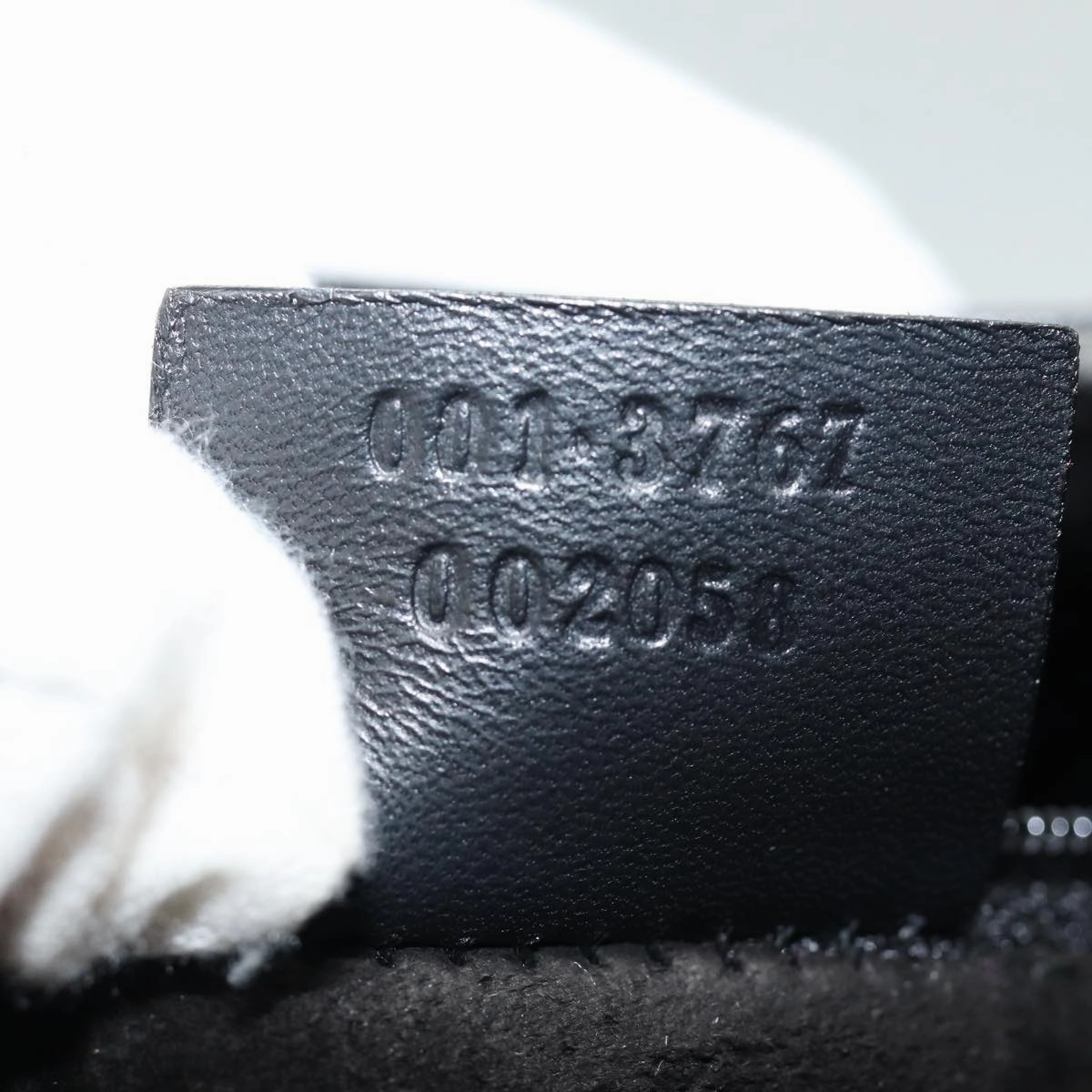GUCCI Shoulder Bag Leather Black Silver 001 3767  87073