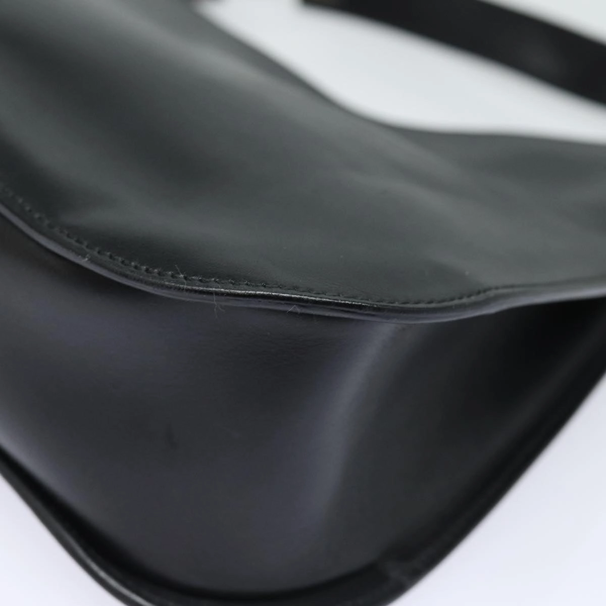 GUCCI Shoulder Bag Leather Black Silver 001 3767  87073