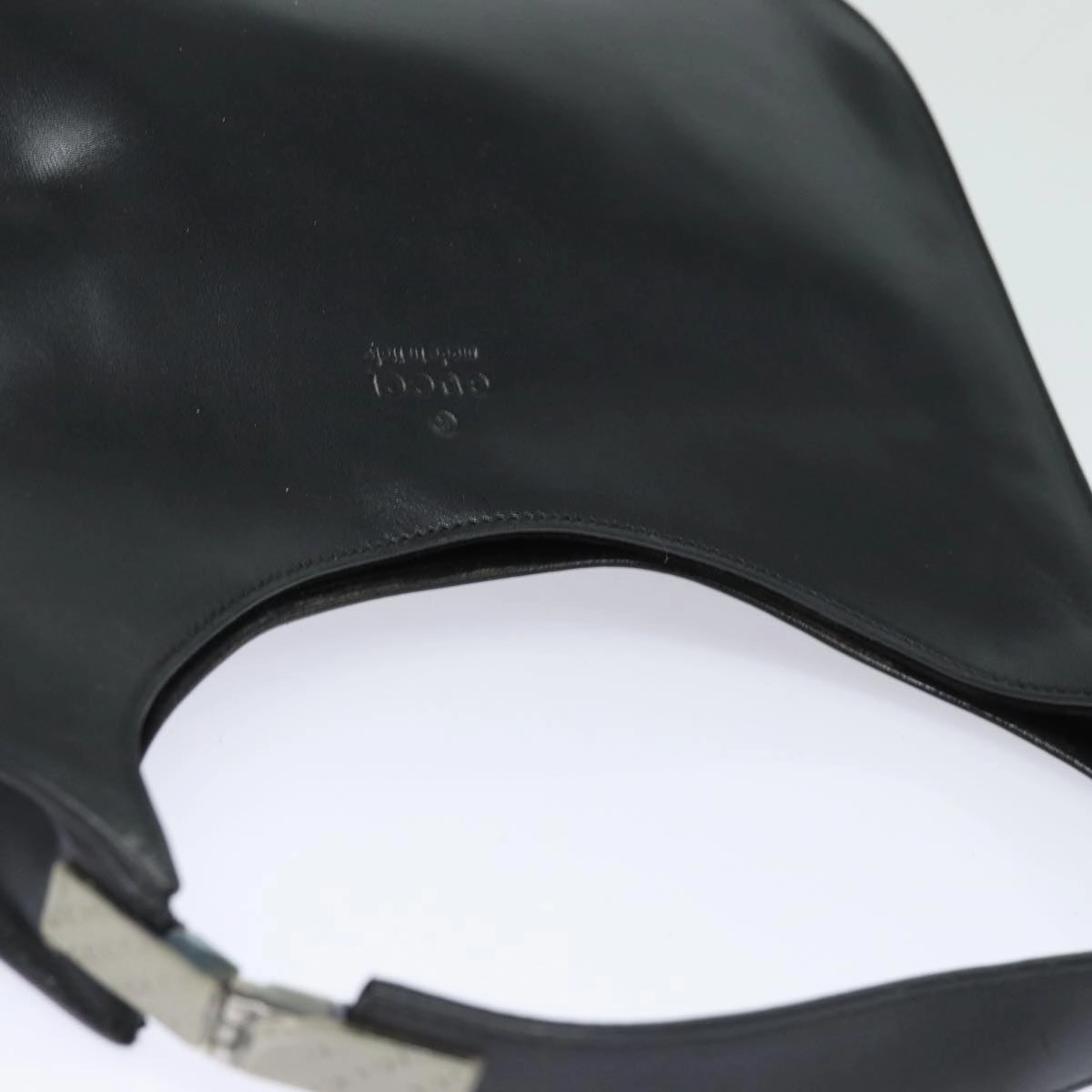 GUCCI Shoulder Bag Leather Black Silver 001 3767  87073