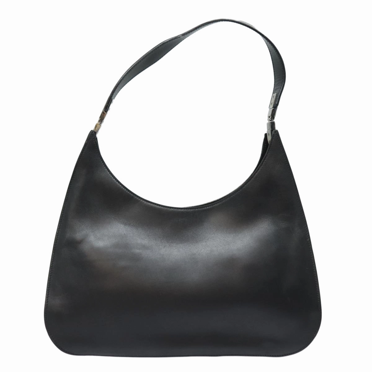 GUCCI Shoulder Bag Leather Black Silver 001 3767  87073