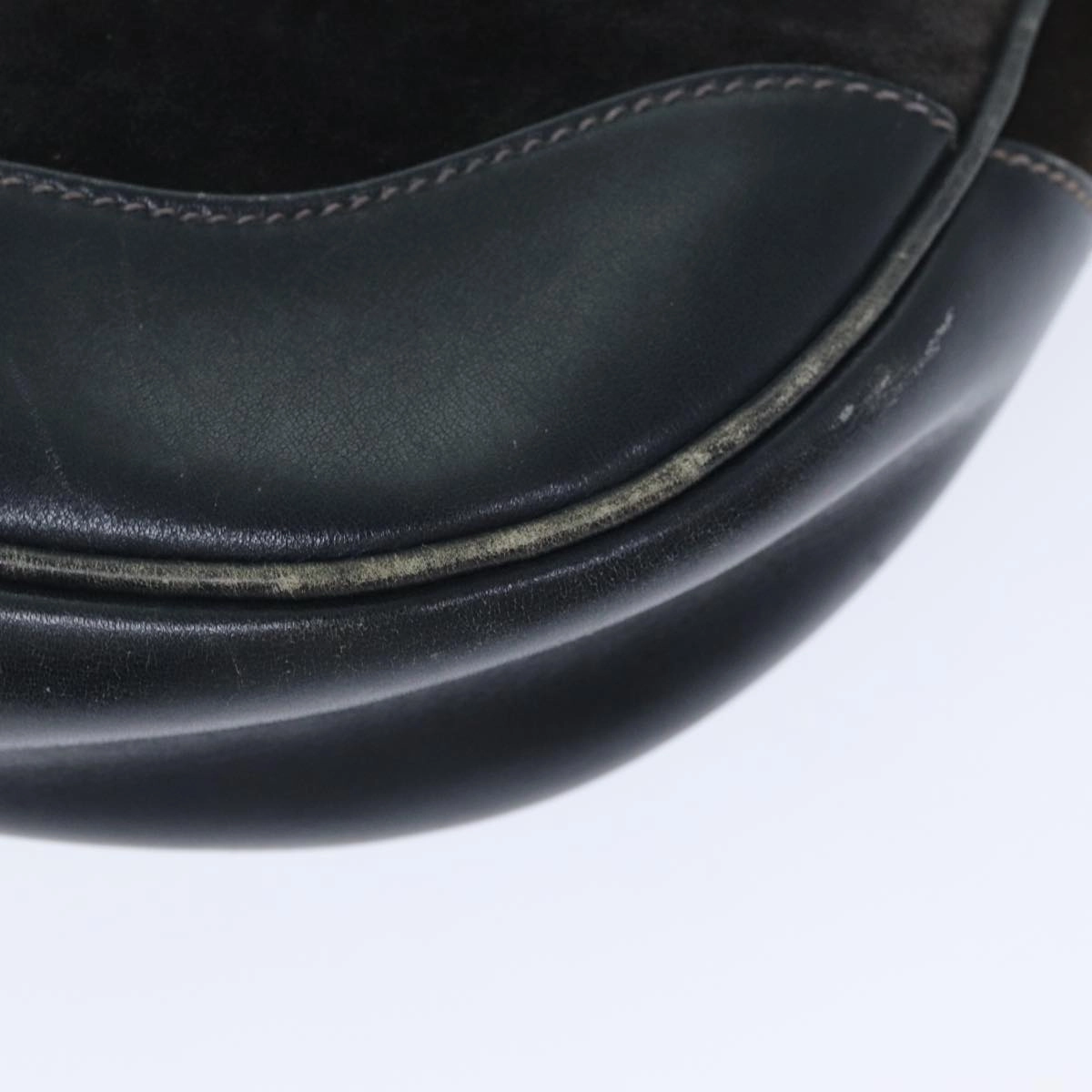 GUCCI Shoulder Bag Leather Suede Navy  fm3543