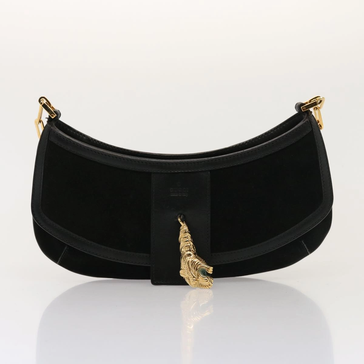 GUCCI Shoulder Bag Suede Black 001 4115  76397