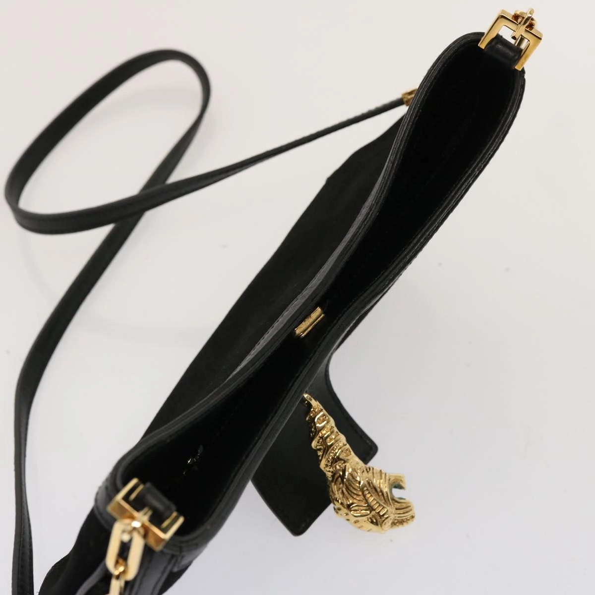 GUCCI Shoulder Bag Suede Black 001 4115  76397