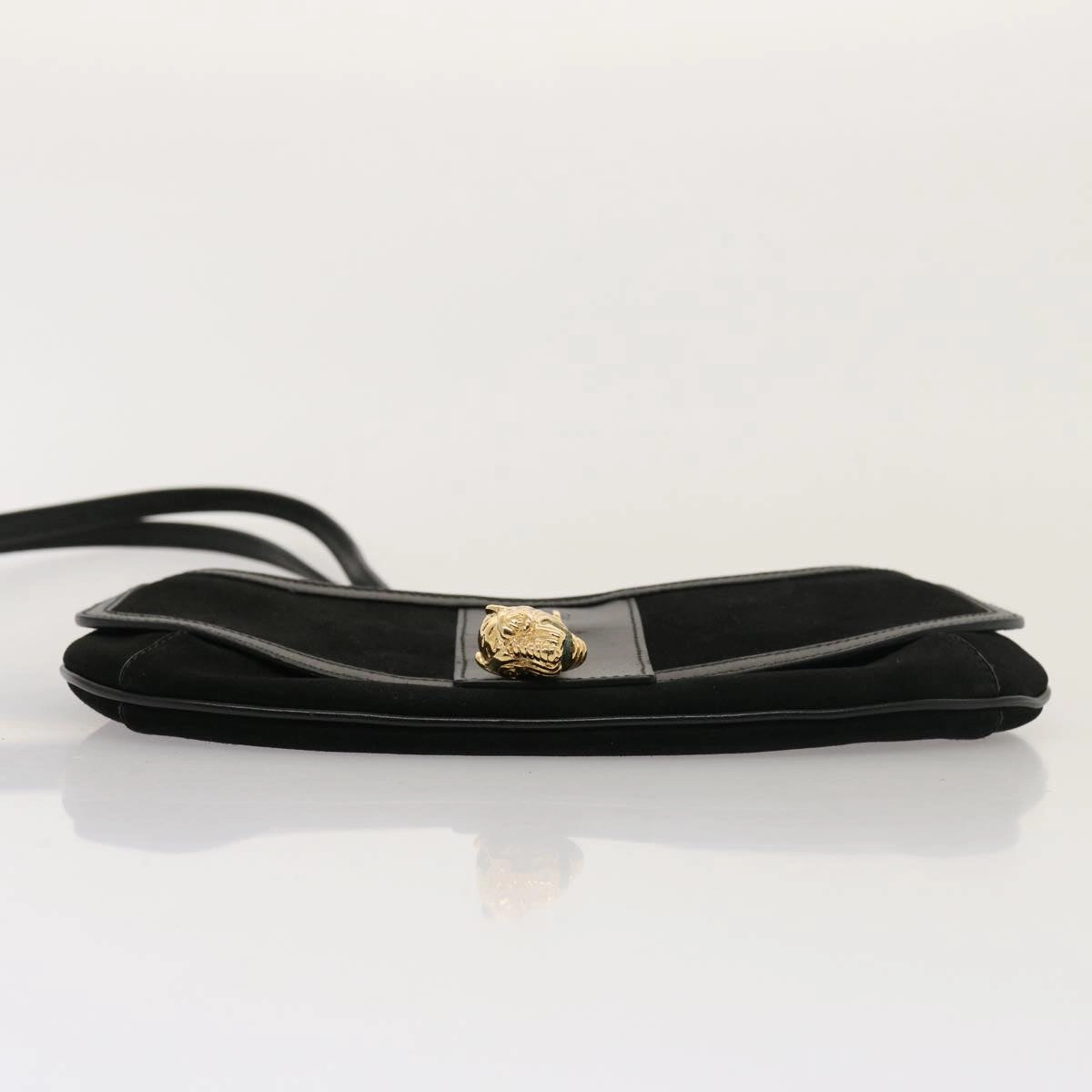 GUCCI Shoulder Bag Suede Black 001 4115  76397