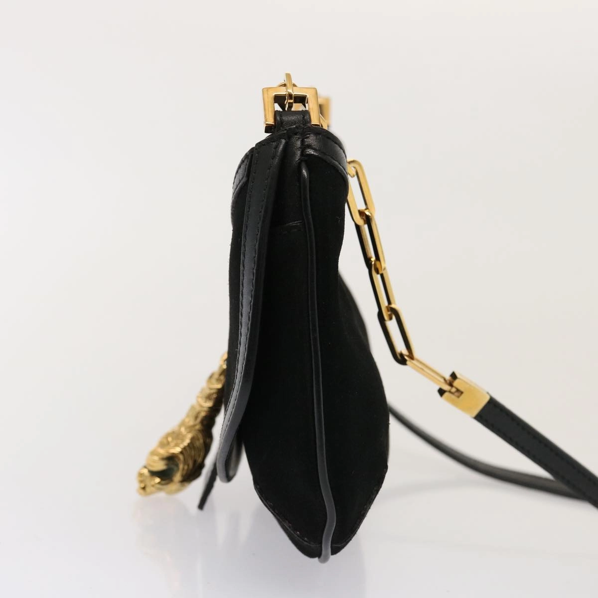 GUCCI Shoulder Bag Suede Black 001 4115  76397