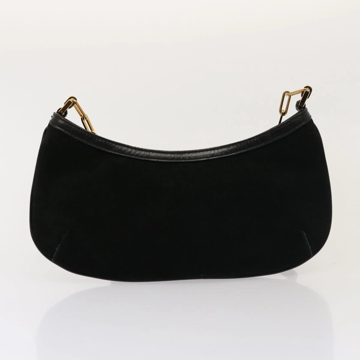 GUCCI Shoulder Bag Suede Black 001 4115  76397