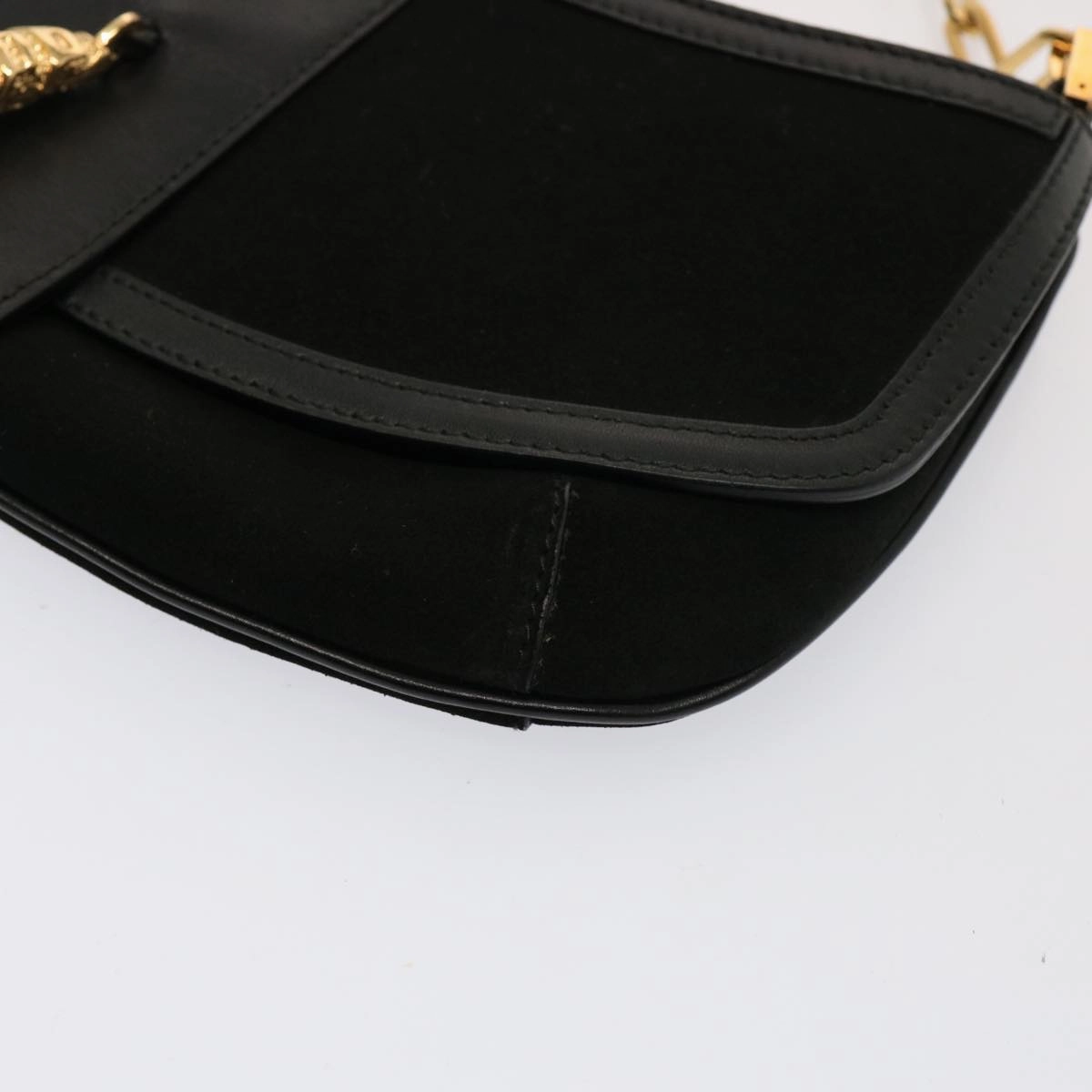 GUCCI Shoulder Bag Suede Black 001 4115  76397