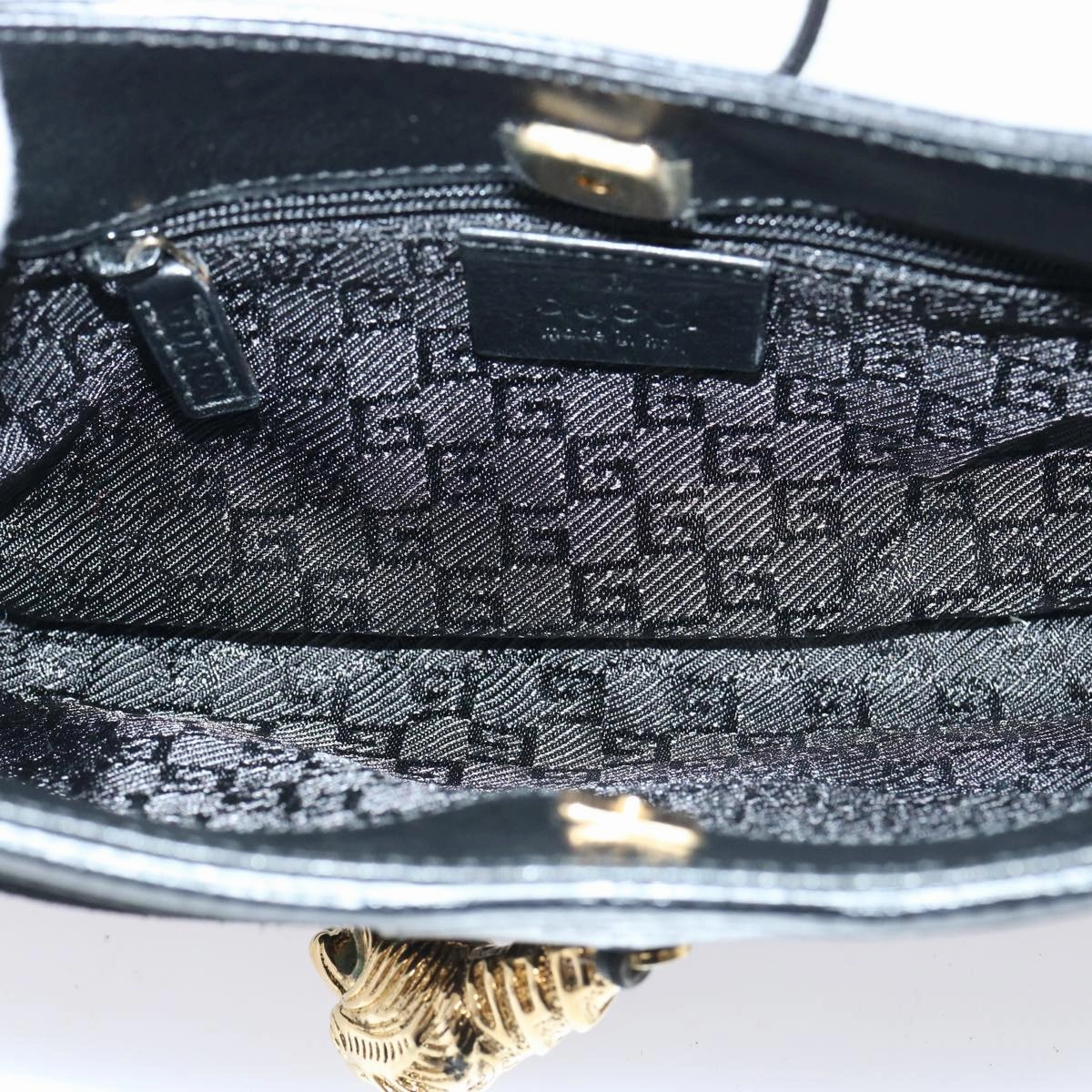 GUCCI Shoulder Bag Suede Black 001 4115  76397