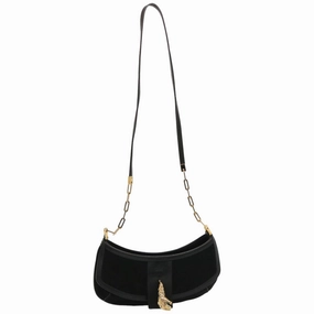GUCCI Shoulder Bag Suede Black 001 4115  76397