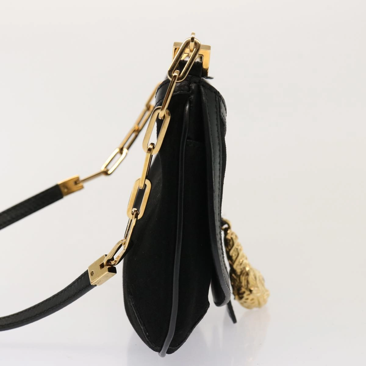 GUCCI Shoulder Bag Suede Black 001 4115  76397