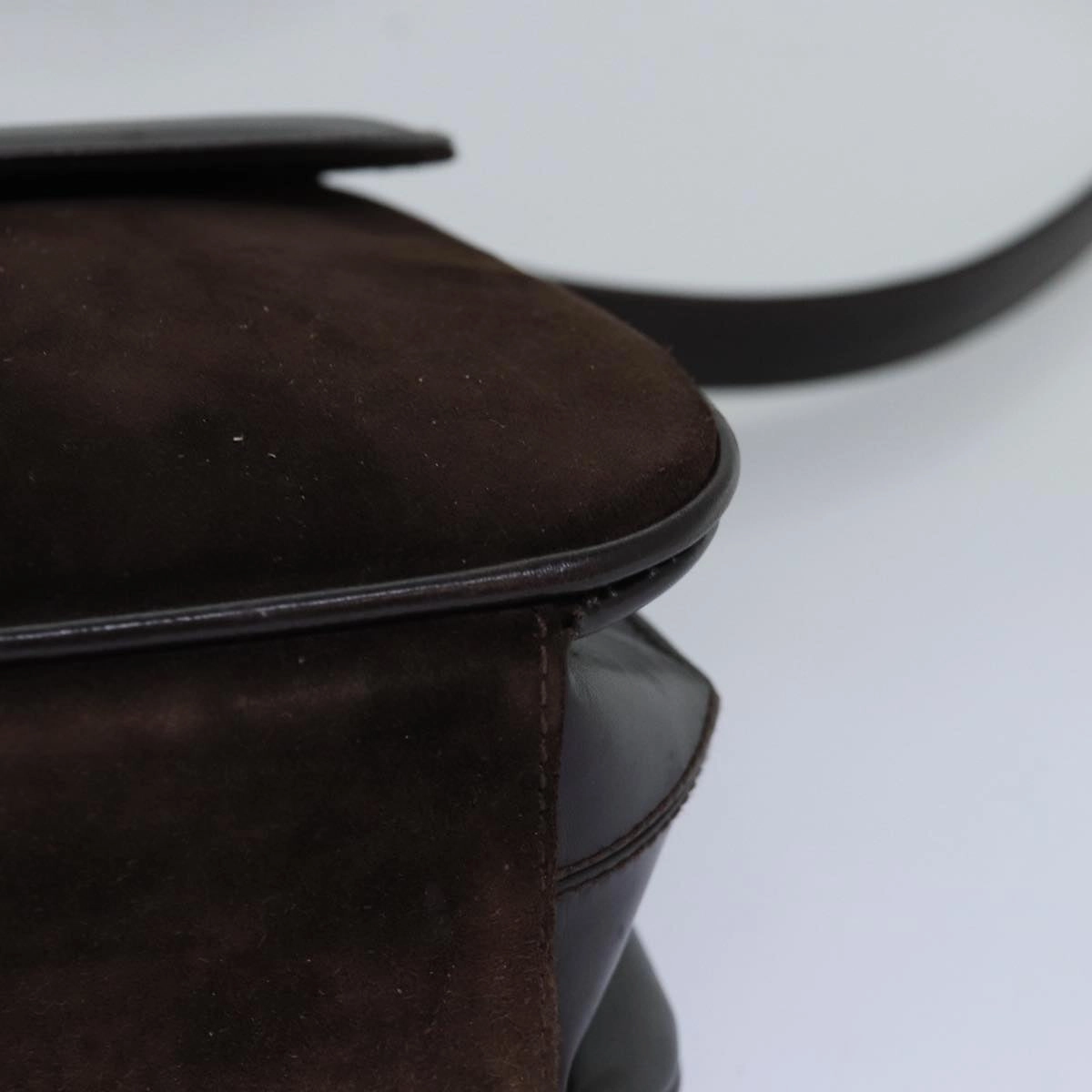 GUCCI Shoulder Bag Suede Leather Brown  ep4243