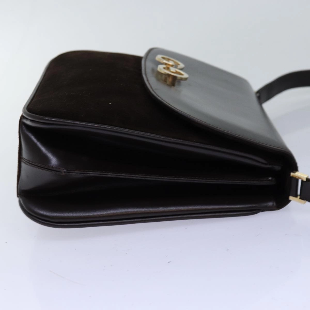 GUCCI Shoulder Bag Suede Leather Brown  ep4243