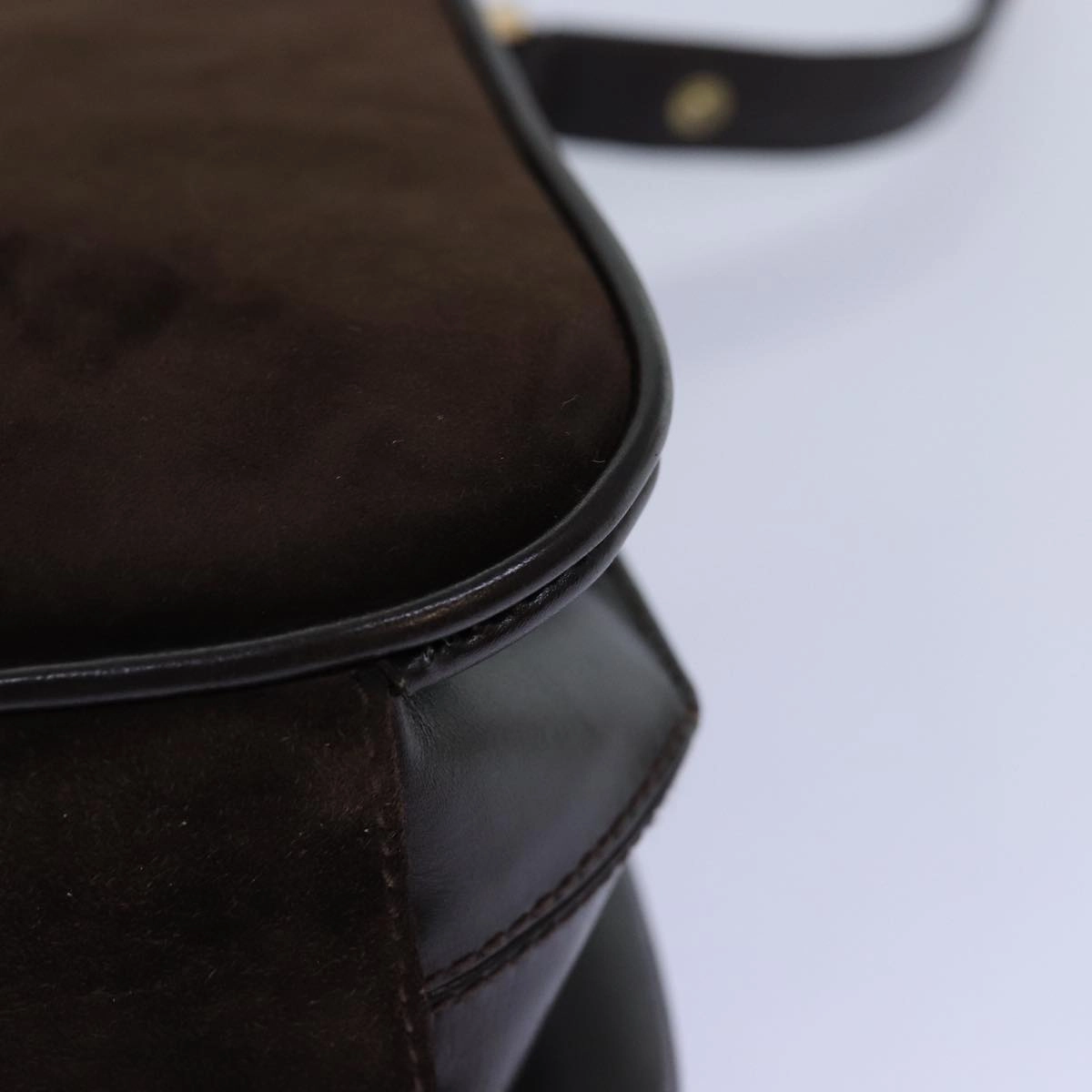 GUCCI Shoulder Bag Suede Leather Brown  ep4243