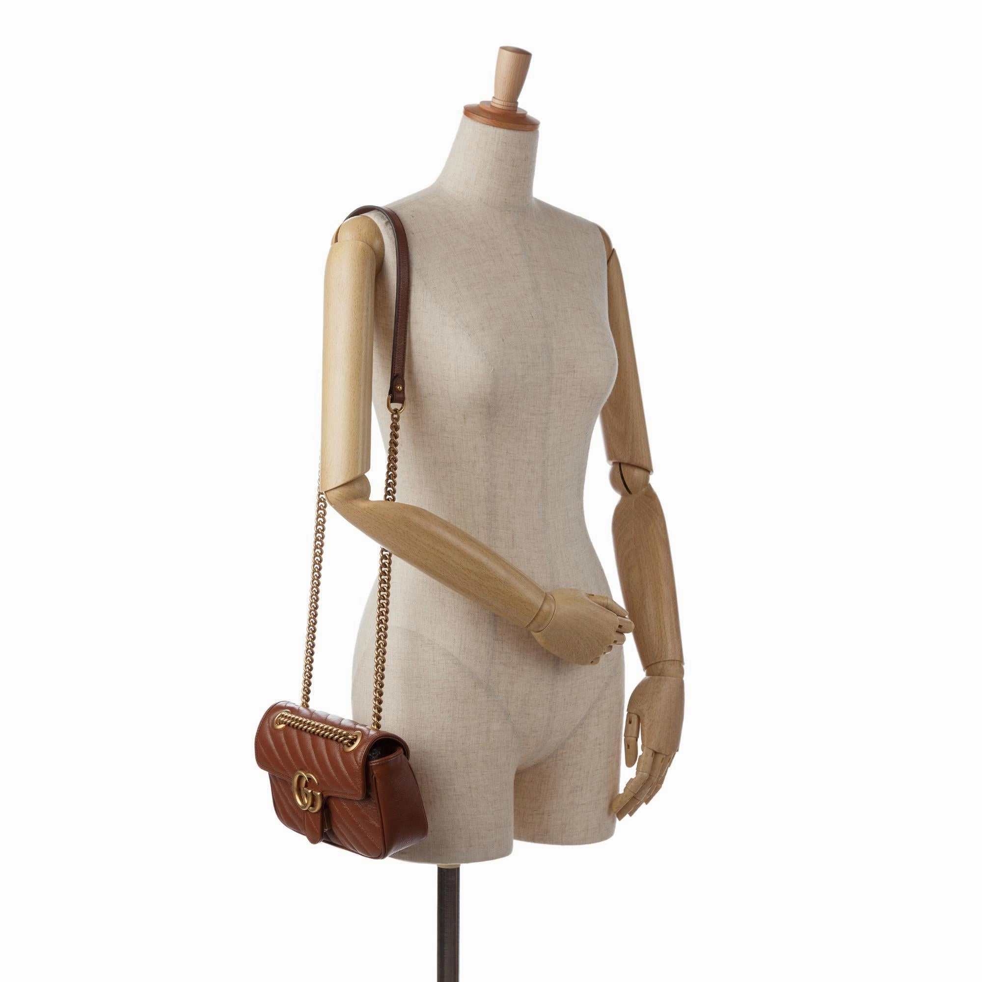 Gucci Small GG Marmont Diagonal Shoulder Bag (SHG-pZxZ1I)