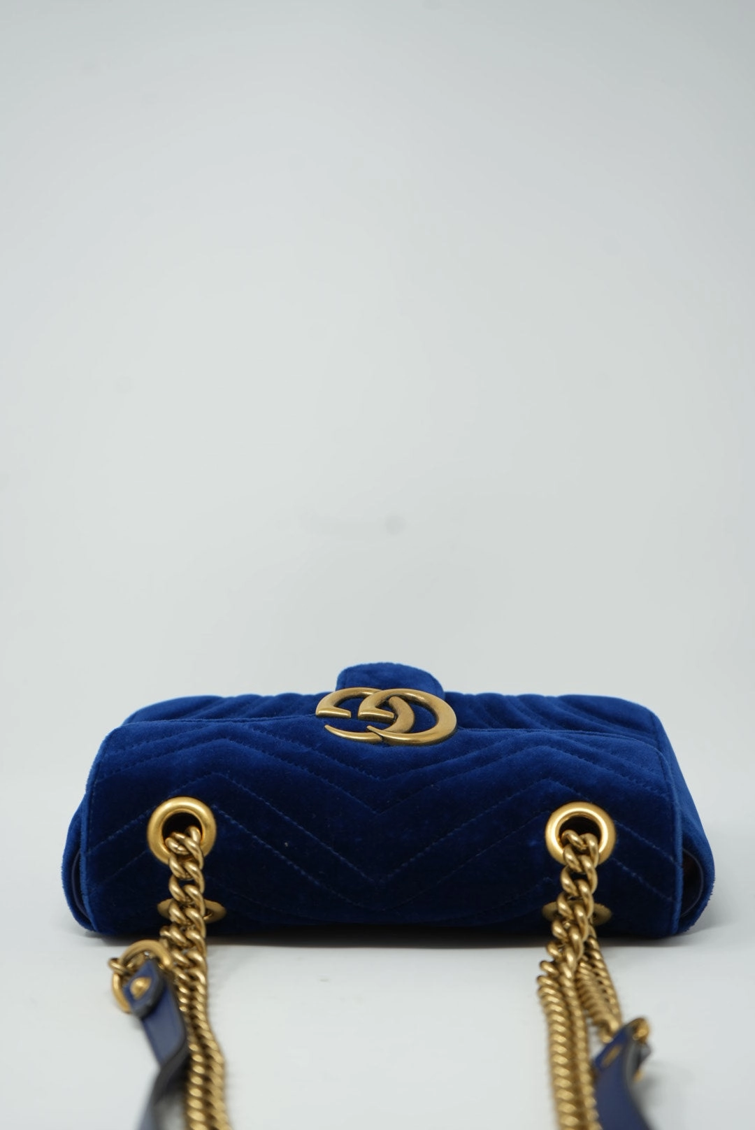 Gucci Small Velvet Marmont Shoulder Bag Blue