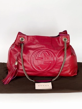 Gucci Soho Chain Shoulder Bag Patent Leather