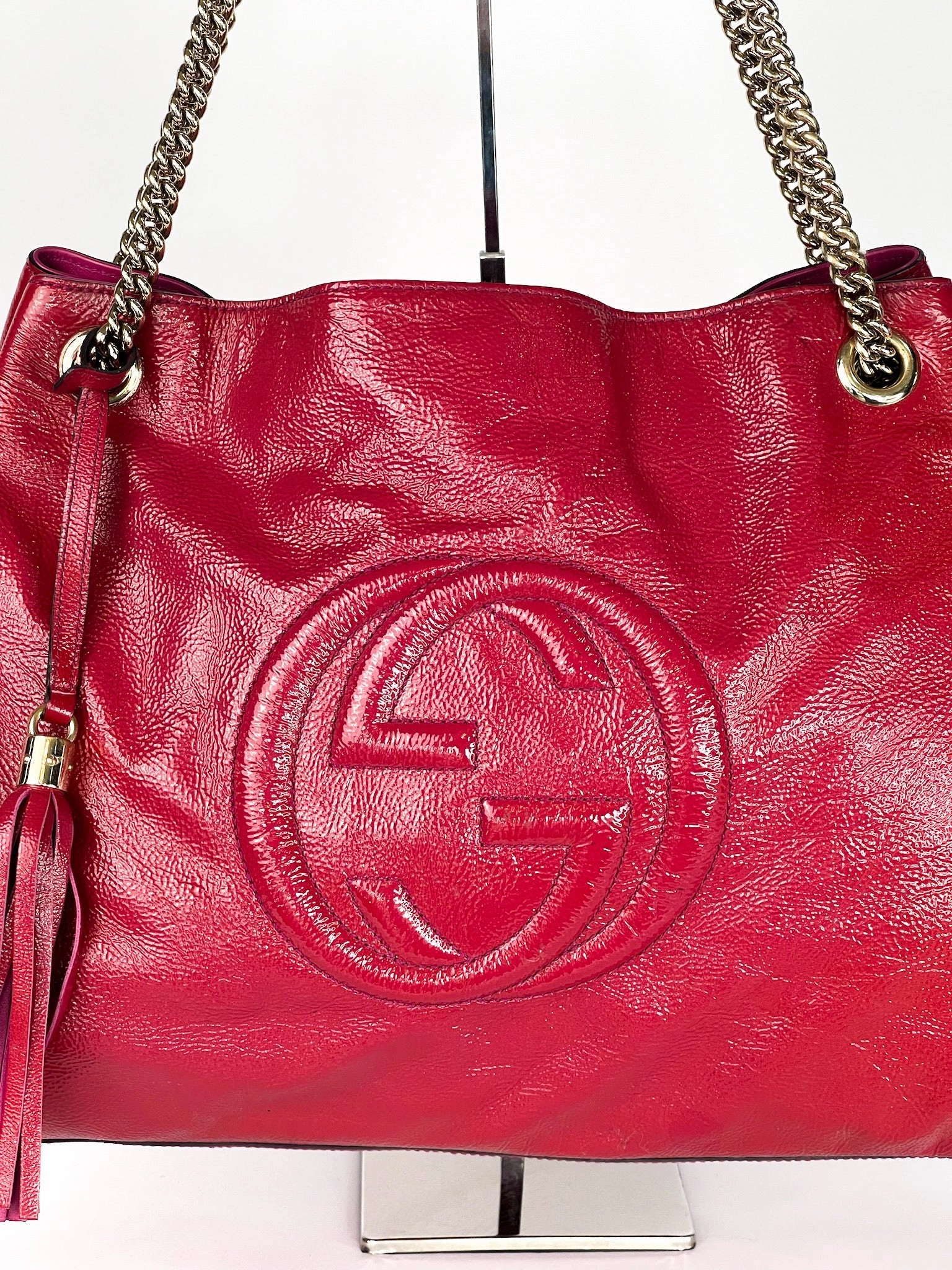 Gucci Soho Chain Shoulder Bag Patent Leather