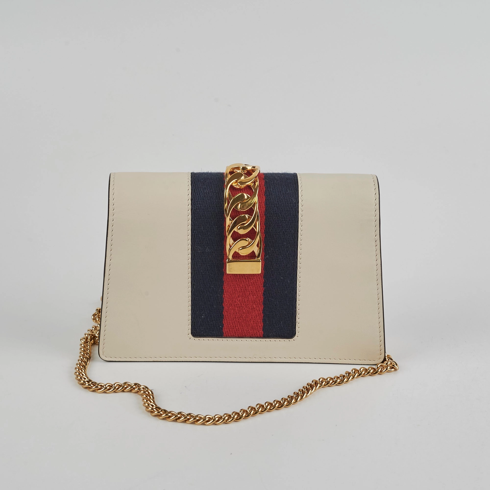 Gucci Super Mini Sylvie White Chain Crossbody