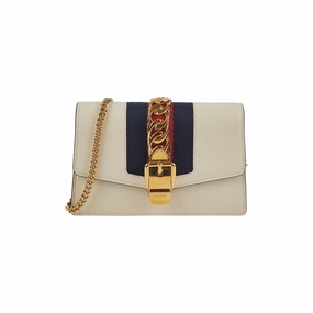Gucci Super Mini Sylvie White Chain Crossbody