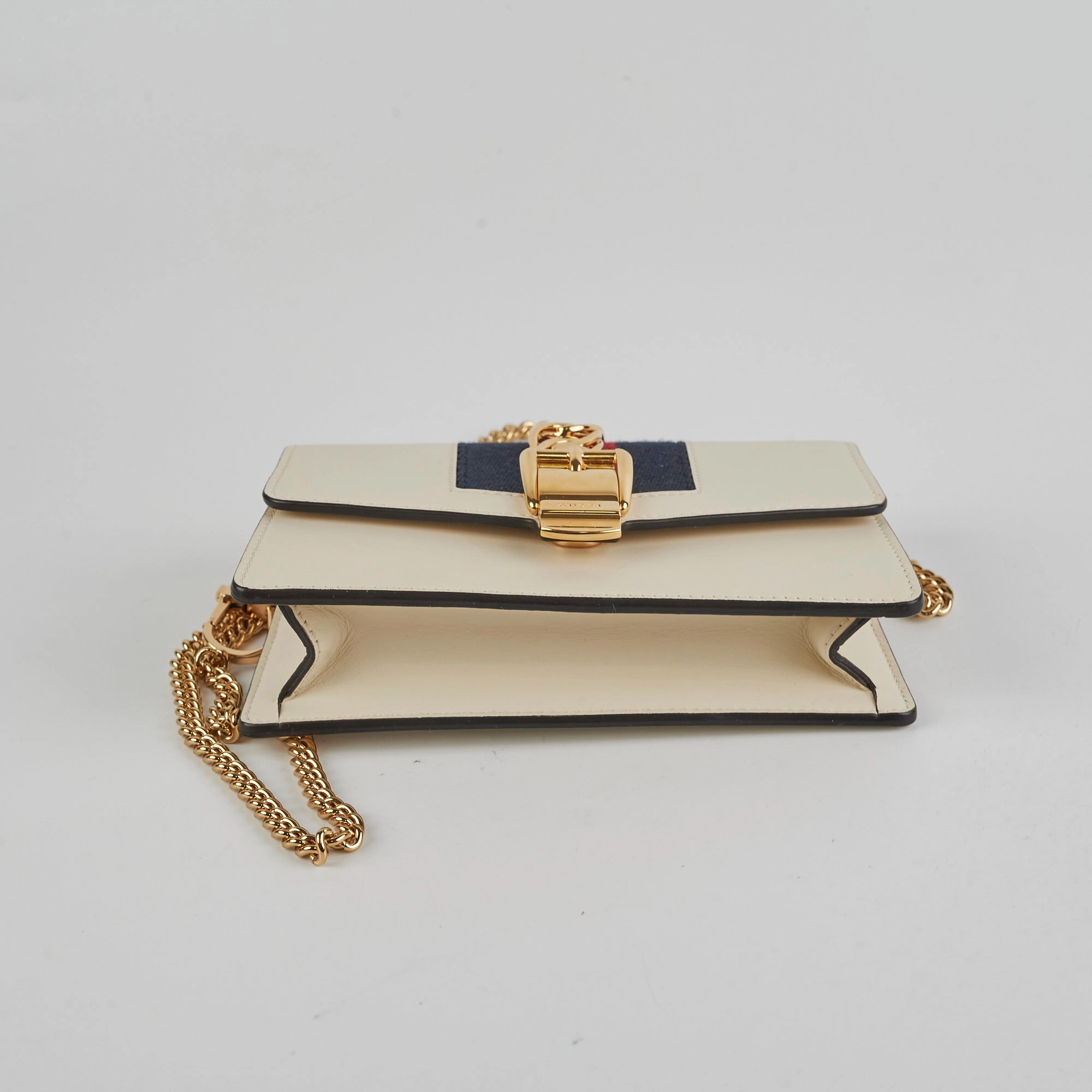 Gucci Super Mini Sylvie White Chain Crossbody