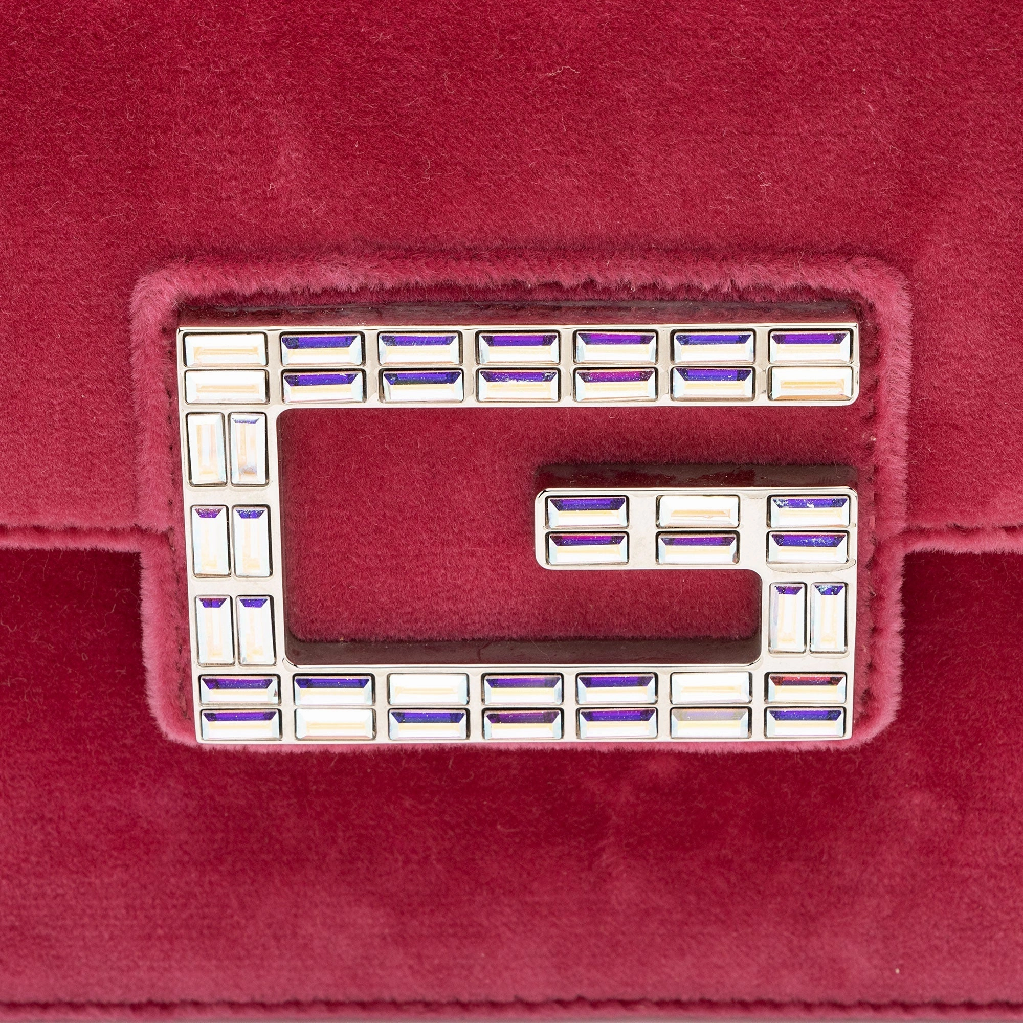 Gucci Velvet Crystal G Shoulder Bag (SHF-y04HzV)
