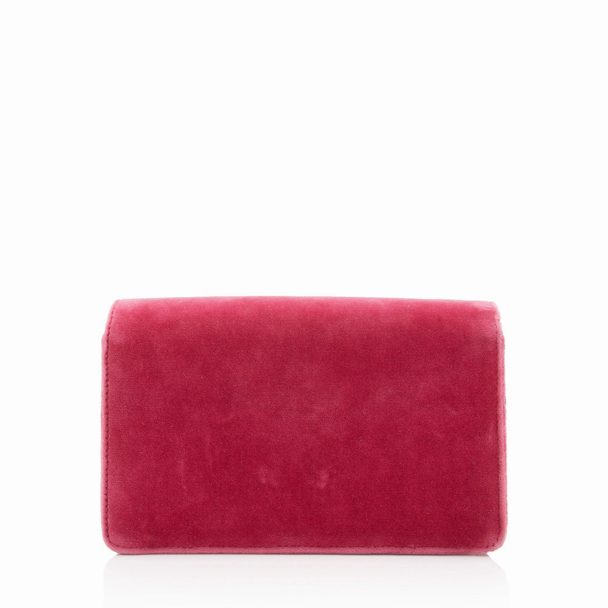 Gucci Velvet Crystal G Shoulder Bag (SHF-y04HzV)