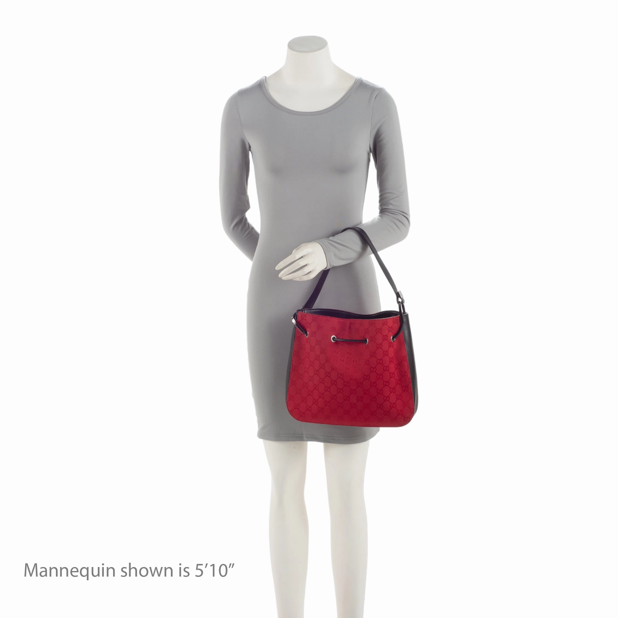 Gucci Vintage GG Canvas Drawstring Shoulder Bag (SHF-9kJYvQ)